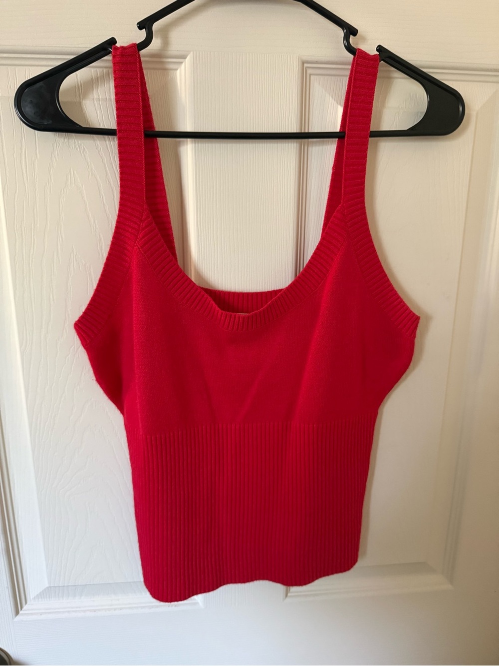 PINK Victoria's Secret Bright Red Ribbed Tank Top